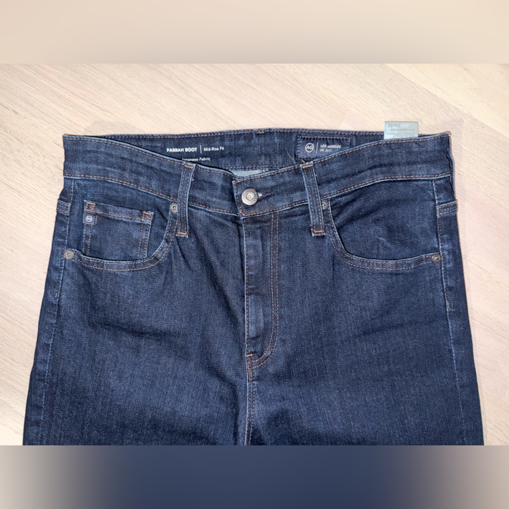 NWOT AG Dark Indigo Blue Farrah Bootcut Jeans 29 - Picture 5 of 11